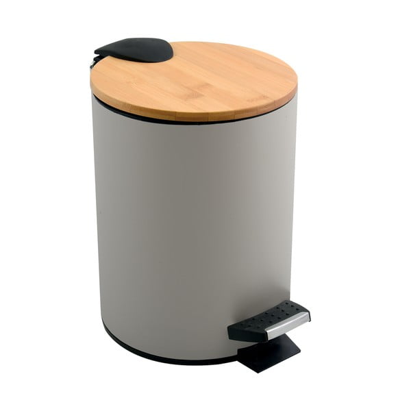 Taupe nášlapný ocelový odpadkový koš 5 l   Adonis – Spirella