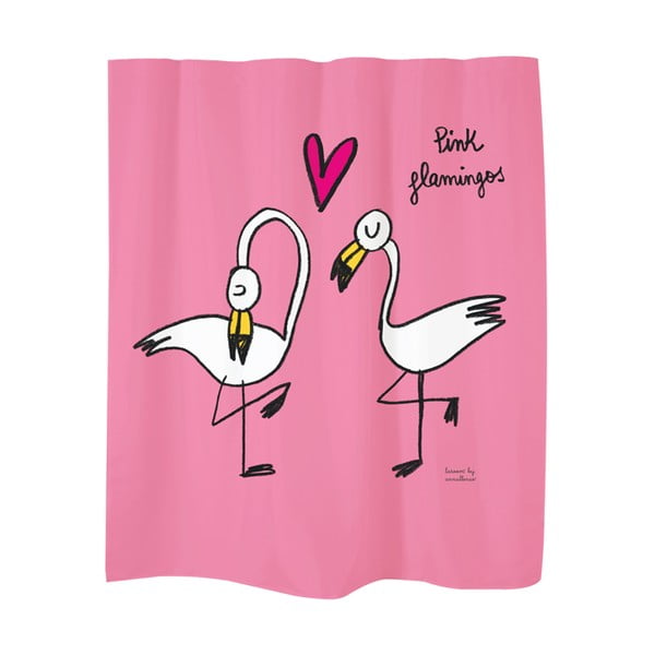 Sprchový závěs Flamingos Pink