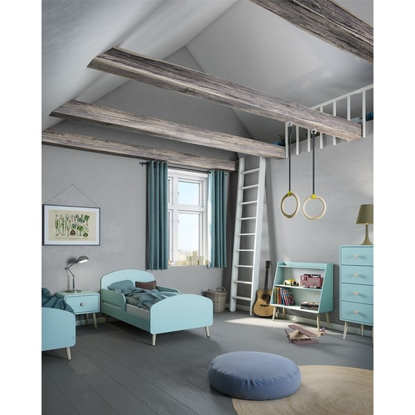 Tyrkysová dětská knihovna 81x80 cm Gaia - Tvilum-image-4