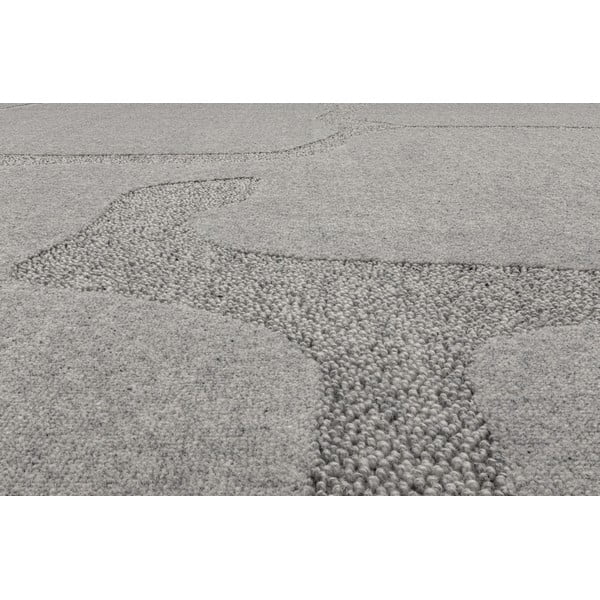 Šedý vlněný koberec 200x300 cm Morphic Organica – Agnella-image-4