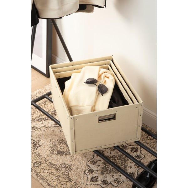 Béžové kartonové úložné boxy v sadě 3 ks Ture – Bigso Box of Sweden-image-2