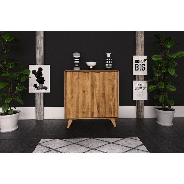 Vysoká komoda z dubového dřeva 90x92 cm Greg - The Beds-image-3