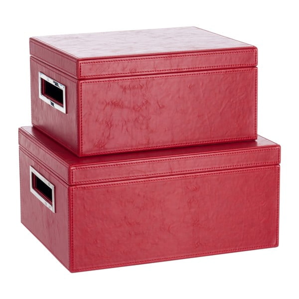 Set 2 koženkových boxů Red
