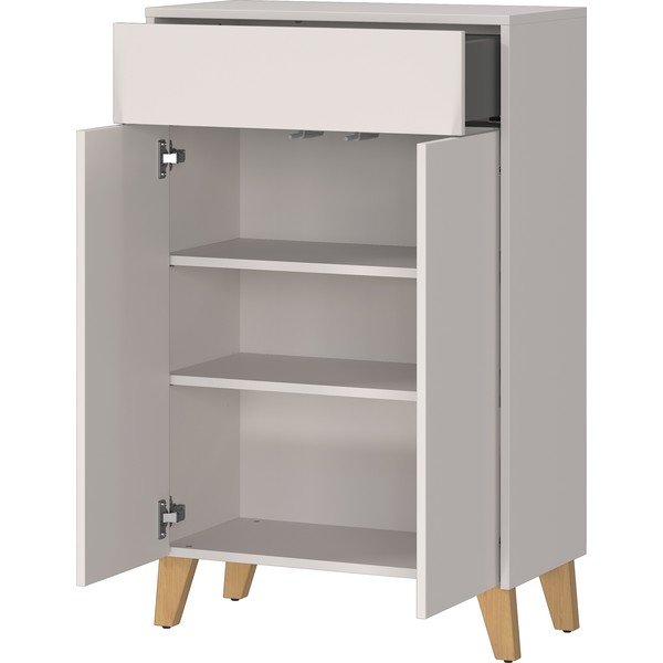 Krémová matná vysoká koupelnová skříňka 63x101 cm Arnea – Germania-image-3