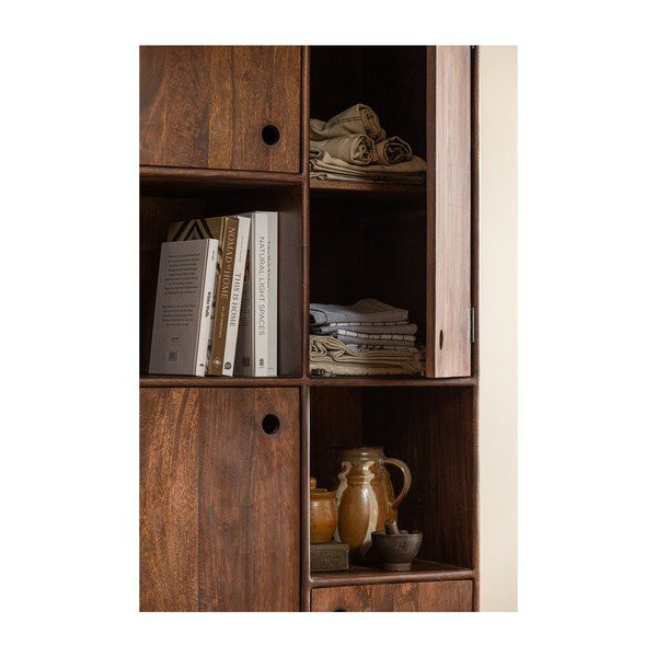 Tmavě hnědá skříňka z mangového dřeva 75x210x45 cm Staes – WOOOD-image-3