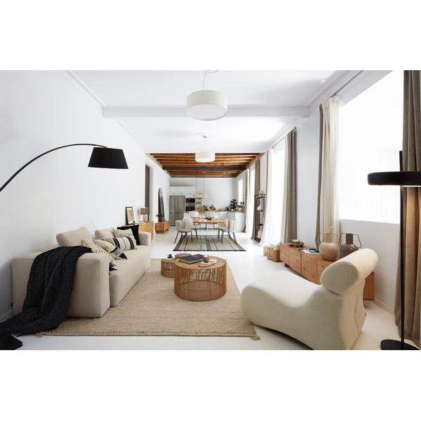 Černá stojací lampa s textilním stínidlem (výška 210 cm) Juhe – Kave Home-image-4