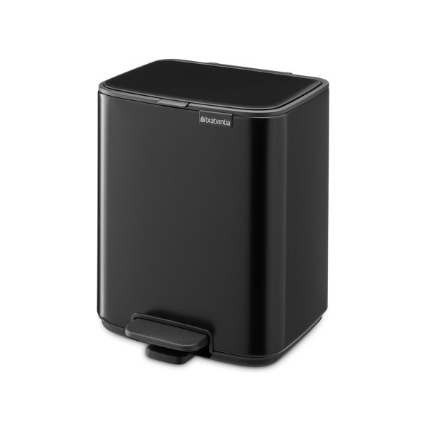 Matně černý nášlapný ocelový odpadkový koš 7 l Bo – Brabantia