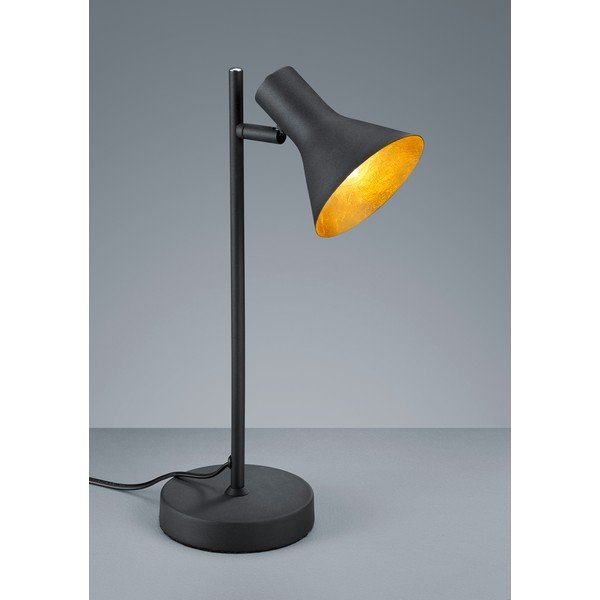 Černá kovová stolní lampa s kovovým stínidlem (výška 39 cm) Nina – Reality-image-1