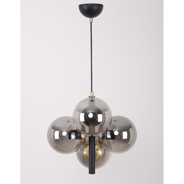 Černo-šedé závěsné svítidlo se skleněným stínidlem ø 15 cm Forte – Squid Lighting-image-3