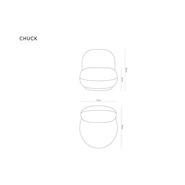 Světle modré otočné žinylkové křeslo Chuck – Micadoni -image-4