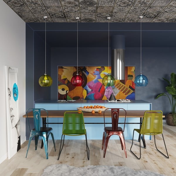 Zelené závěsné svítidlo se skleněným stínidlem ø 30 cm Bilbao – Sollux-image-3