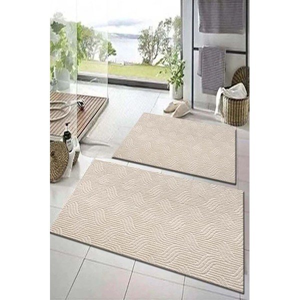 Béžové koupelnové předložky v sadě 2 ks 60x100 cm – Mila Home-image-1