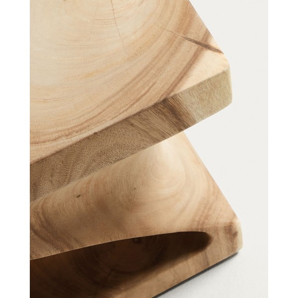 Odkládací stolek z masivu munggur 30x30 cm Hakon – Kave Home-image-3