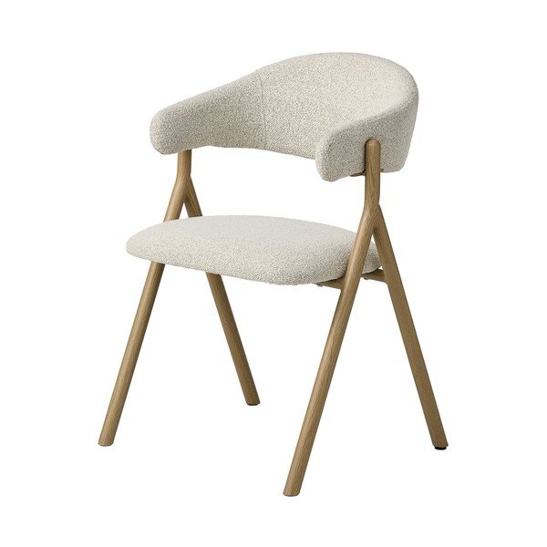 Krémové/v přírodní barvě čalouněné jídelní křeslo s područkami Frances – Unique Furniture