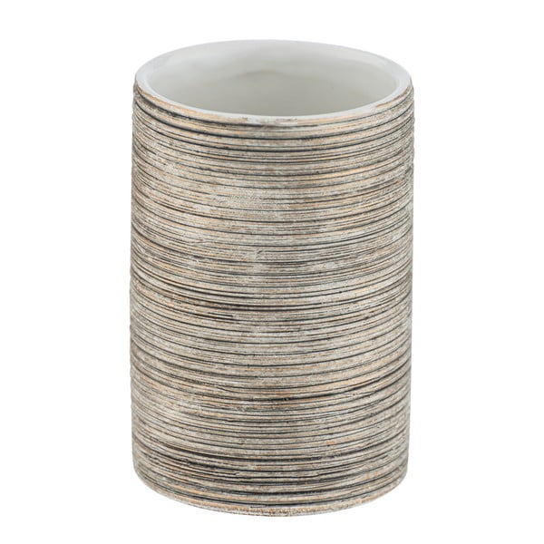 Hnědý keramický kelímek na kartáčky Wenko Fedio-image-2