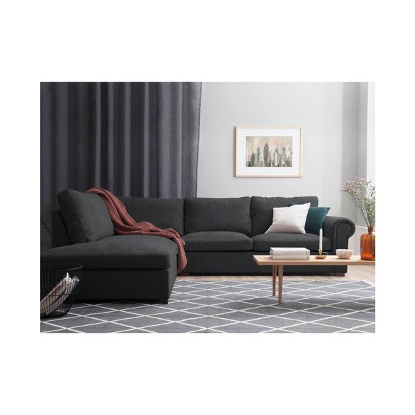 Tmavě šedá rohová pohovka Windsor & Co Sofas Hermes, levý roh-image-2