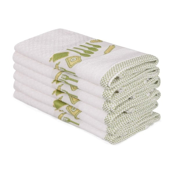 Sada 6 bílých bavlněných ručníků Beyaz Pantojo, 30 x 50 cm