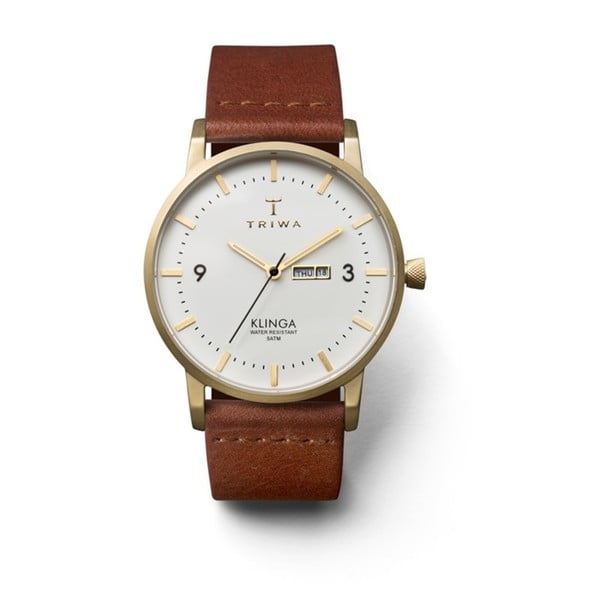 Unisex hodinky s koženým řemínkem Triwa Ivory Klinga