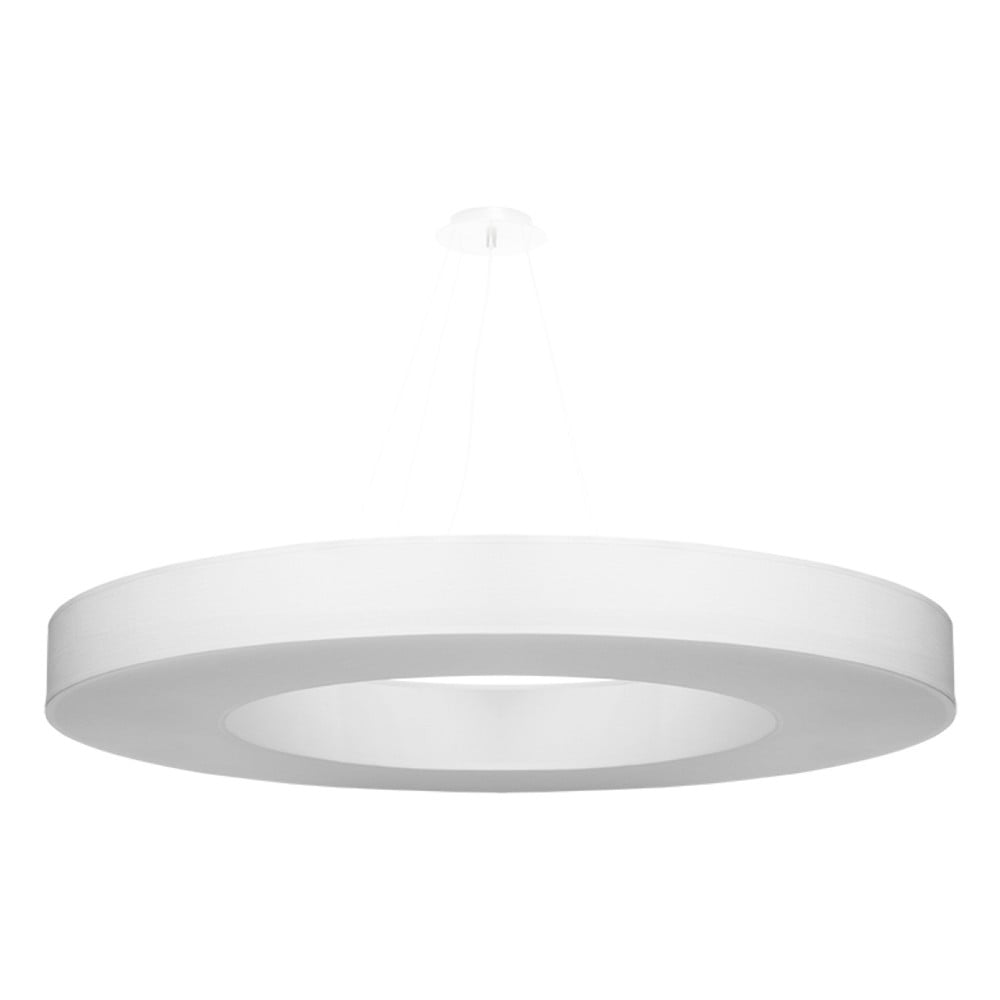Bílé závěsné svítidlo s textilním stínidlem ø 90 cm Galata Slim – Nice Lamps
