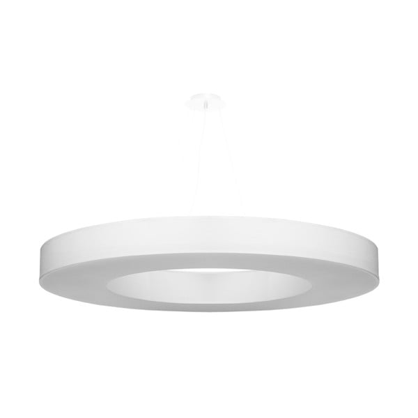 Bílé závěsné svítidlo s textilním stínidlem ø 90 cm Galata Slim – Nice Lamps