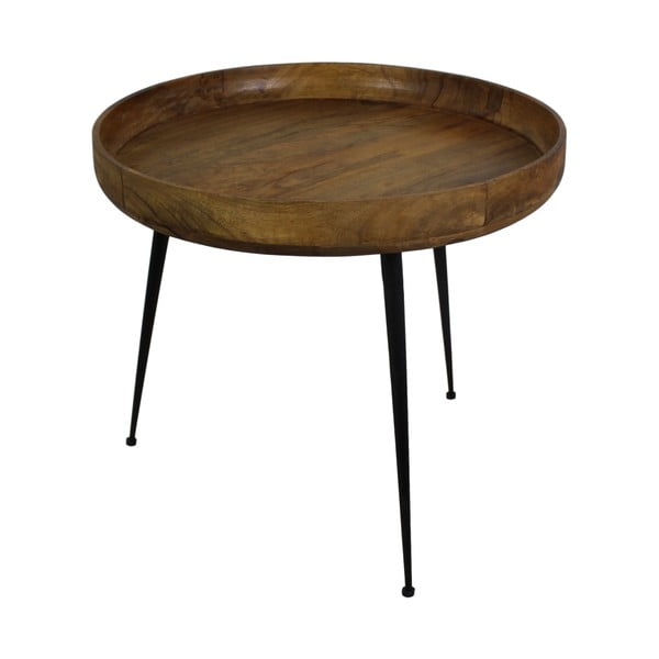 Příruční stolek z neopracovaného mangového dřeva HSM collection Ventura, ⌀ 60 cm