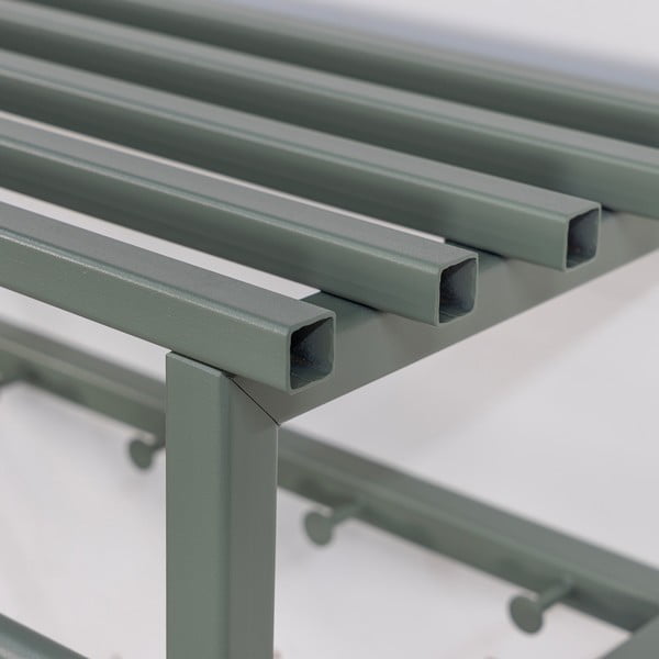 Šedozelený kovový nástěnný věšák s poličkou 76 cm Rizzoli – Spinder Design-image-3