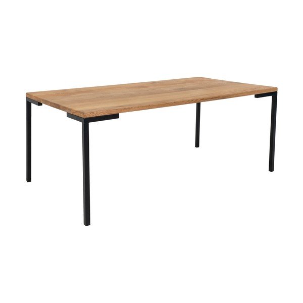 Černý konferenční stolek s deskou z dubového dřeva House Nordic Lugano-image-1