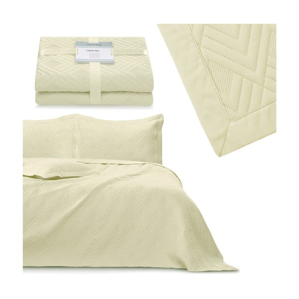 Béžový prošívaný přehoz z mikrovlákna 220x240 cm Ophelia – Restilo-image-4