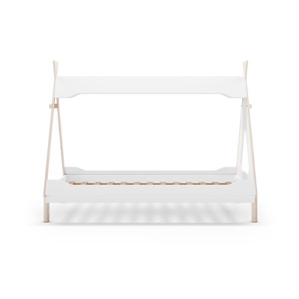 Bílá domečková dětská postel z borovicového dřeva 90x190 cm Nora – Marckeric-image-3