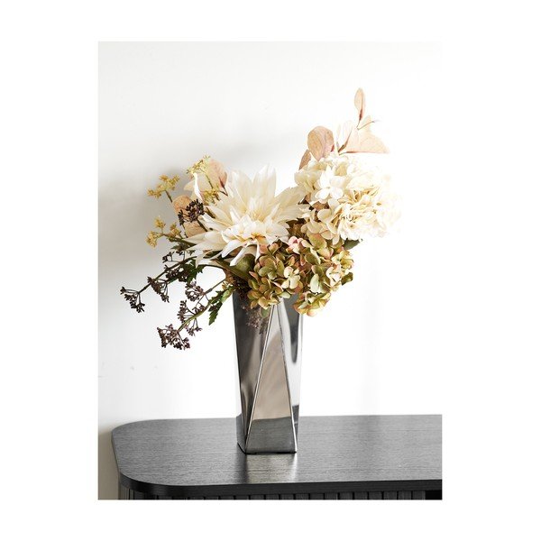 Ocelová váza ve stříbrné barvě (výška 23 cm) – House Nordic-image-1