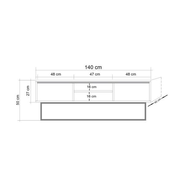 Televizní stolek Izere, délka 140 cm-image-1