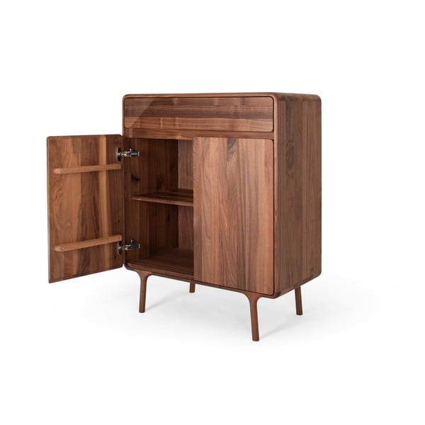 Hnědá komoda z ořechového dřeva 90x110x45 cm Fawn – Gazzda-image-3