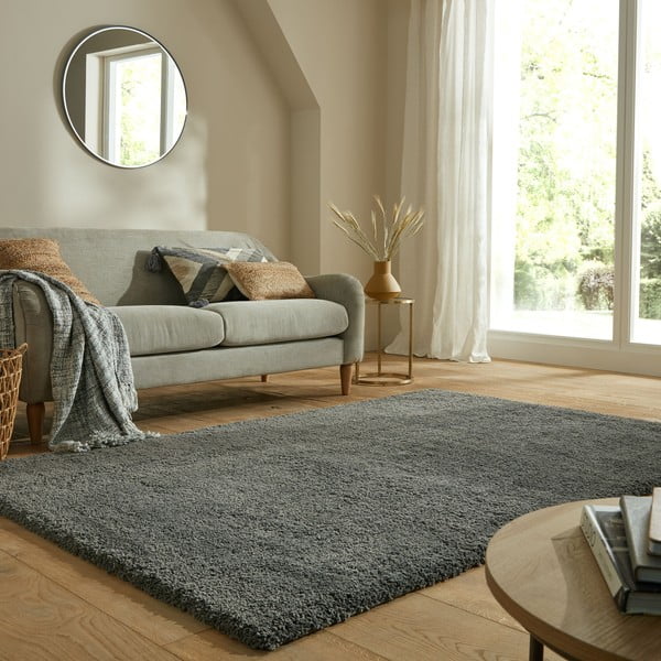 Antracitový koberec 200x200 cm – Flair Rugs-image-2