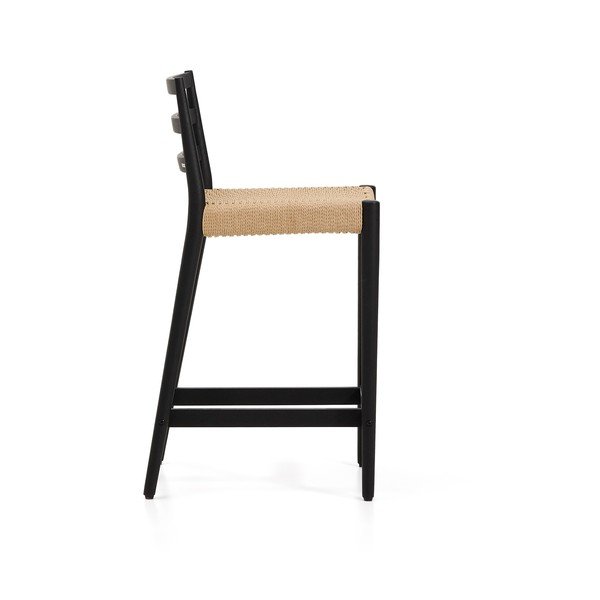 Černá/v přírodní barvě barová židle z dubového dřeva (výška sedáku 65 cm) Analy – Kave Home-image-4