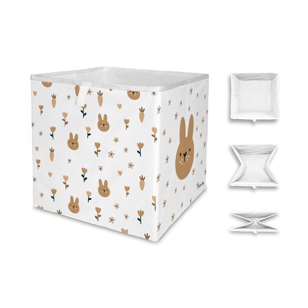 Bílý látkový dětský organizér na hračky  32x32x32 cm Sweet Bunnies – Butter Kings-image-3