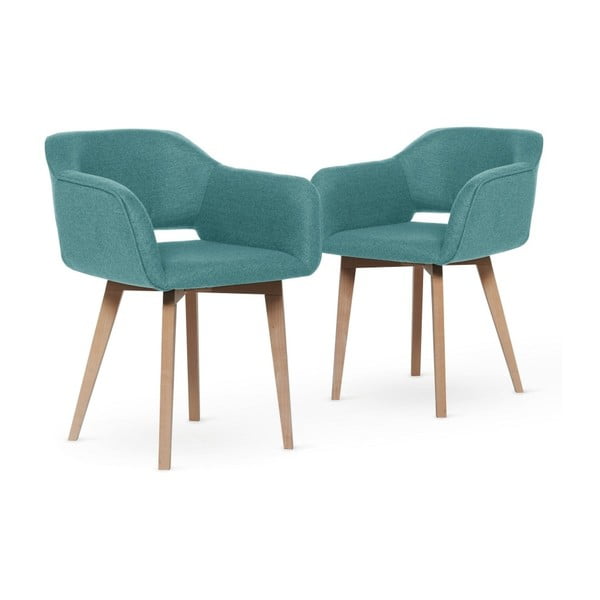 Sada 2 jídelních židlí v barvě modrá laguna My Pop Design Oldenburg