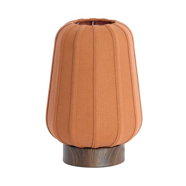 Kovová stolní lampa v terakotové barvě s textilním stínidlem (výška 29 cm) Bibia – Light & Living