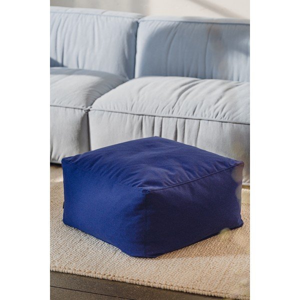 Modrý vlněný taburet Keno – noo.ma-image-1