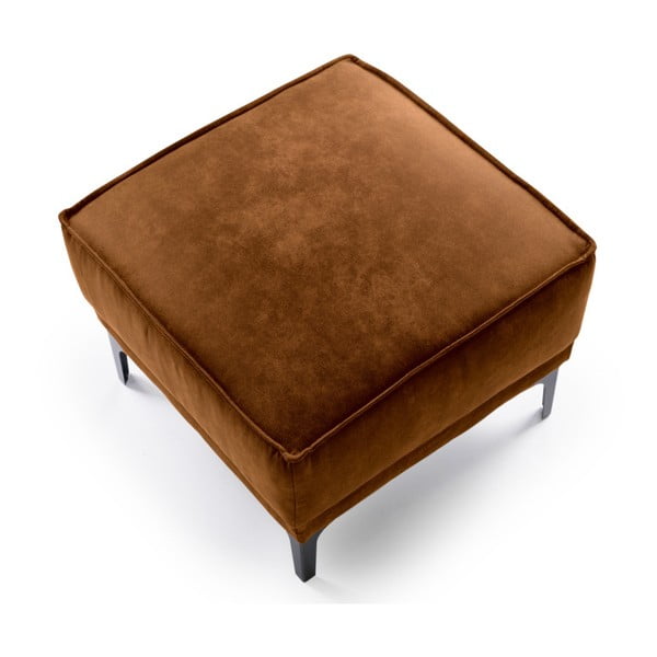 Koňakově hnědý taburet z imitace kůže Copenhagen – Scandic-image-3