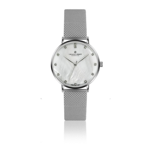 Dámské hodinky s páskem ve stříbrné barvě z nerezové oceli Frederic Graff Kartulio