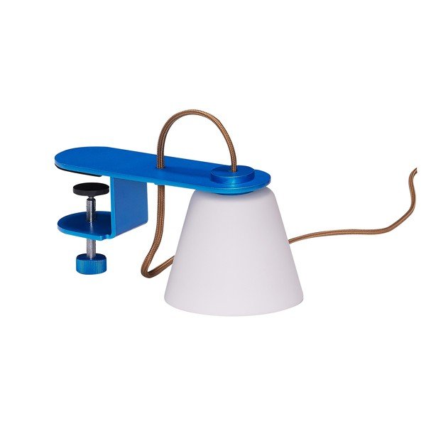 Modrá stolní lampa se skleněným stínidlem (výška 23 cm) Lure – Hübsch