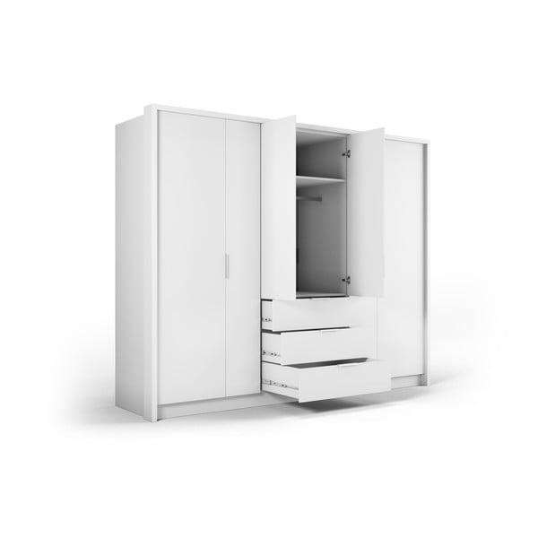 Bílá šatní skříň 255x217 cm Wells - Cosmopolitan Design-image-4