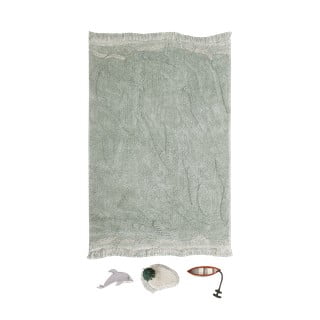Bavlněný dětský hrací koberec v mentolové barvě 90x130 cm Waves – Lorena Canals