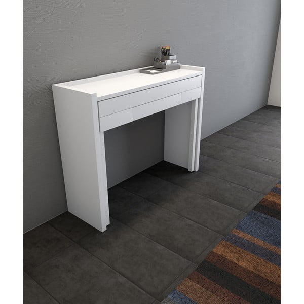 Pracovní stůl s bílou deskou 36x110 cm Mel – Woodman-image-4