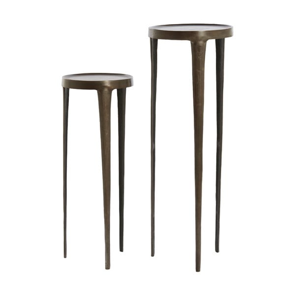 Kovové kulaté odkládací stolky v sadě 2 ks 35x35 cm Tobias – Light & Living-image-2