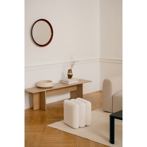 Béžový taburet z textilie bouclé Radd – noo.ma-image-1