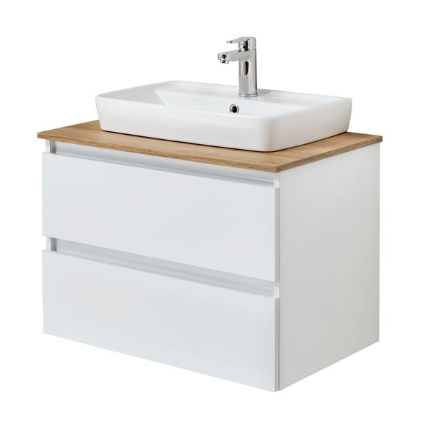 Bílá závěsná skříňka bez umyvadla 75x53 cm Set 360 - Pelipal-image-2