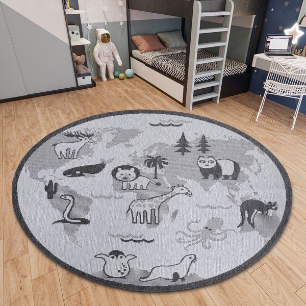 Šedý kulatý koberec ø 120 cm Animal World – Hanse Home-image-2