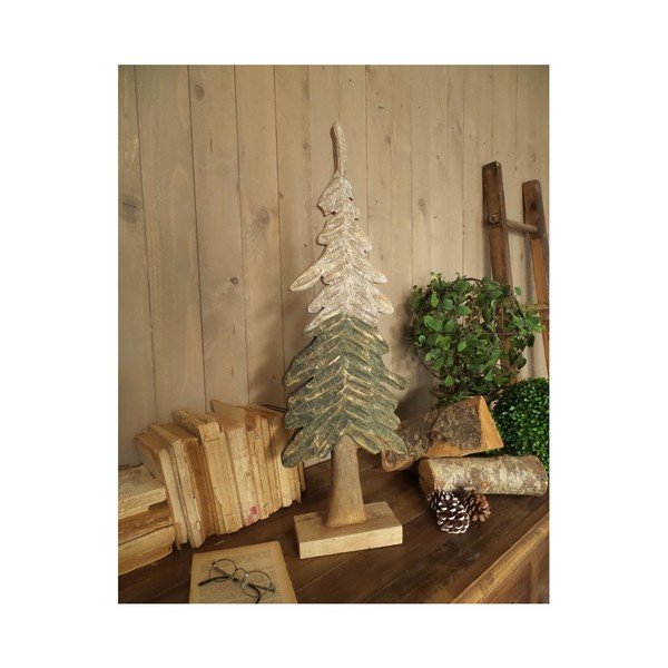 Sada 2 dekorativních stromků z mangového dřeva Orchidea Milano Pine Trees, výška 73 cm