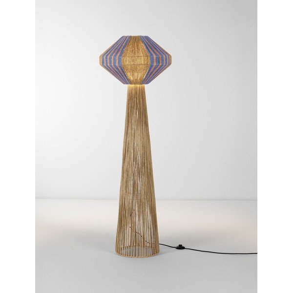 Modrá/v přírodní barvě provazová stojací lampa (výška 152 cm) Abby – Nova Luce-image-4